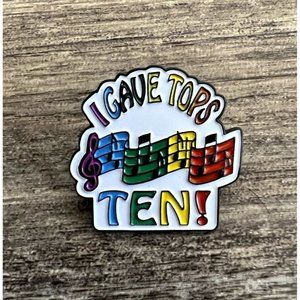 I Gave Tops Ten! Rainbow Music Notes Enamel Pin Weight Pride